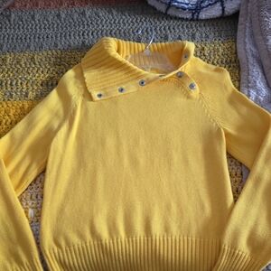 American Living Yellow Cowl Neck Sweater